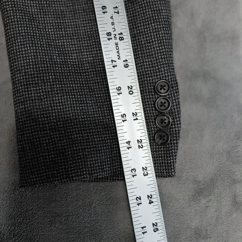 Ralph Lauren LRL Blazer Sport Coat Mens Size 40S Gray 100% Lambswool Suit Jacket